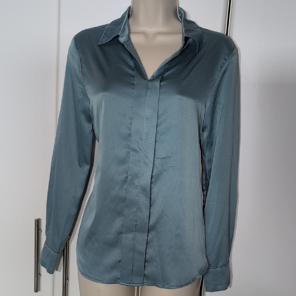 Allegra K Women's Blue Button Down Shirt
